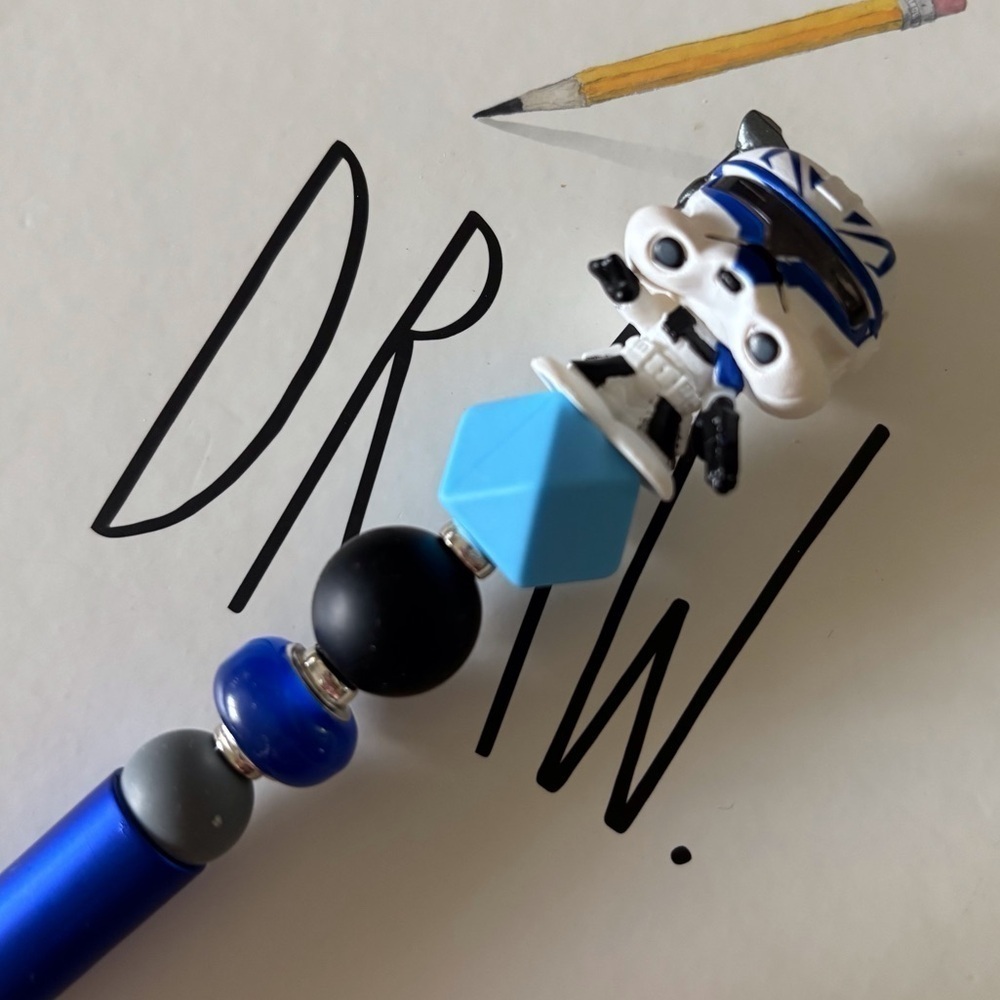 Disney Doorables: Star Wars: Clone Captain Rex handmade beaded pen